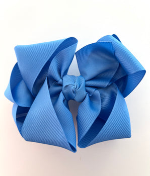 Beyond Creations Multi-Loop Grosgrain Hair Bow in Capri Blue