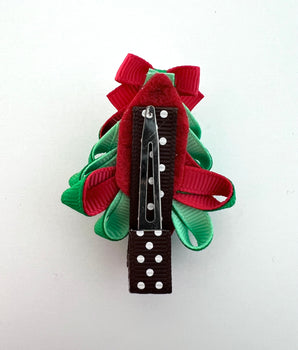 Beyond Creations Christmas Tree Ribbon Figure Hair Clip