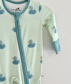 Duckling Dreams Convertible Bamboo Zip-Up Pajamas