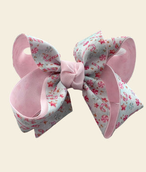 Beyond Creations Pink Candy Cane Hair Bow