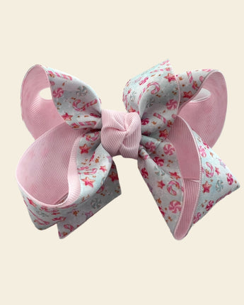 Beyond Creations Pink Candy Cane Hair Bow