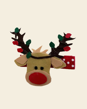 Beyond Creations Reindeer Ribbon Figure Holiday Hair Clip