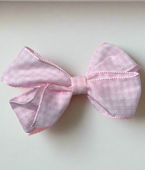 Hamptons Pink Gingham Hair Bow from Timeless Bundles