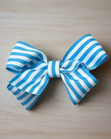 Seaside Stripes Hair Bow from Timeless Bundles