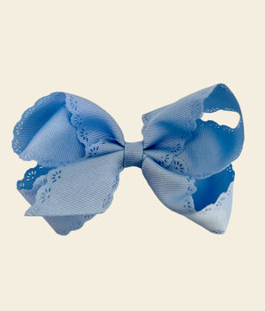 Wee Ones Eyelet Bow with Scalloped Edge